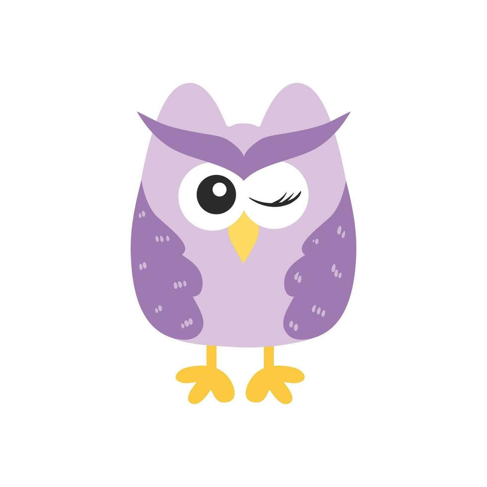 Cute Cartoon Owl Illustration Isolated In White Background vector