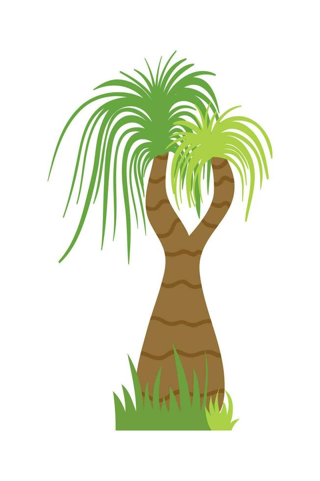 Palm Tree Illustration In Flat Style Isolated In White Background. Tropical Summer Plant Illustration. vector