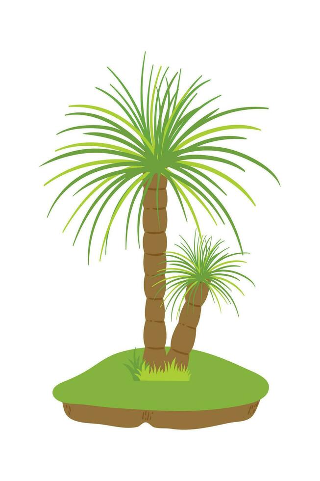 palma árbol ilustración en plano estilo aislado en blanco antecedentes. tropical verano planta ilustración. vector