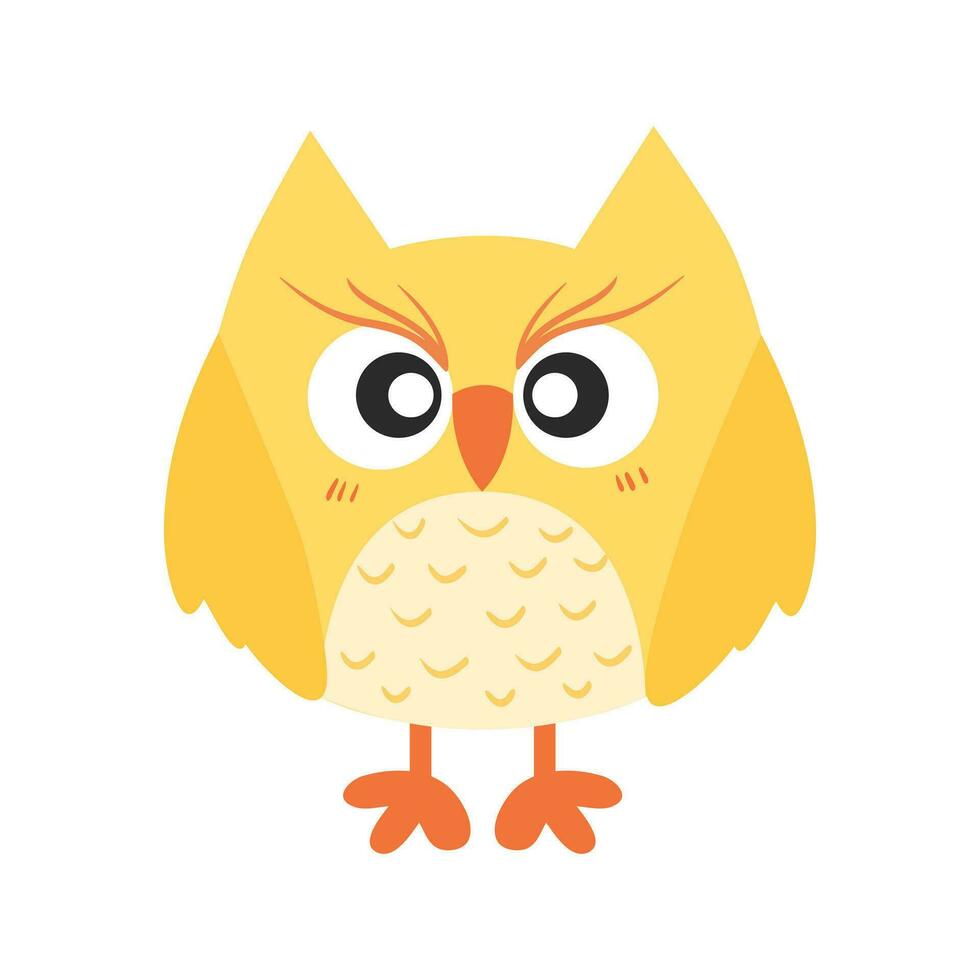 Cute Cartoon Owl Illustration Isolated In White Background vector