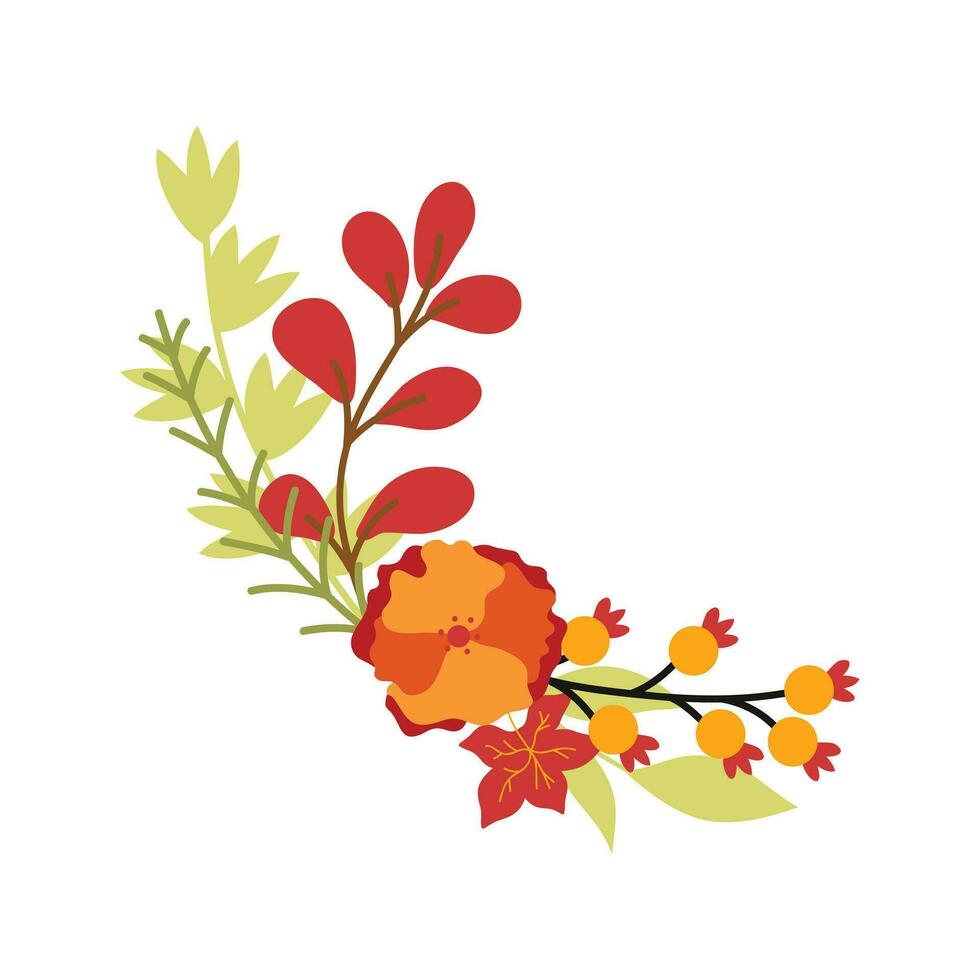 Autumn Fall Floral Frame Decoration Design For Invitations, Cards, Monograms, etc. vector