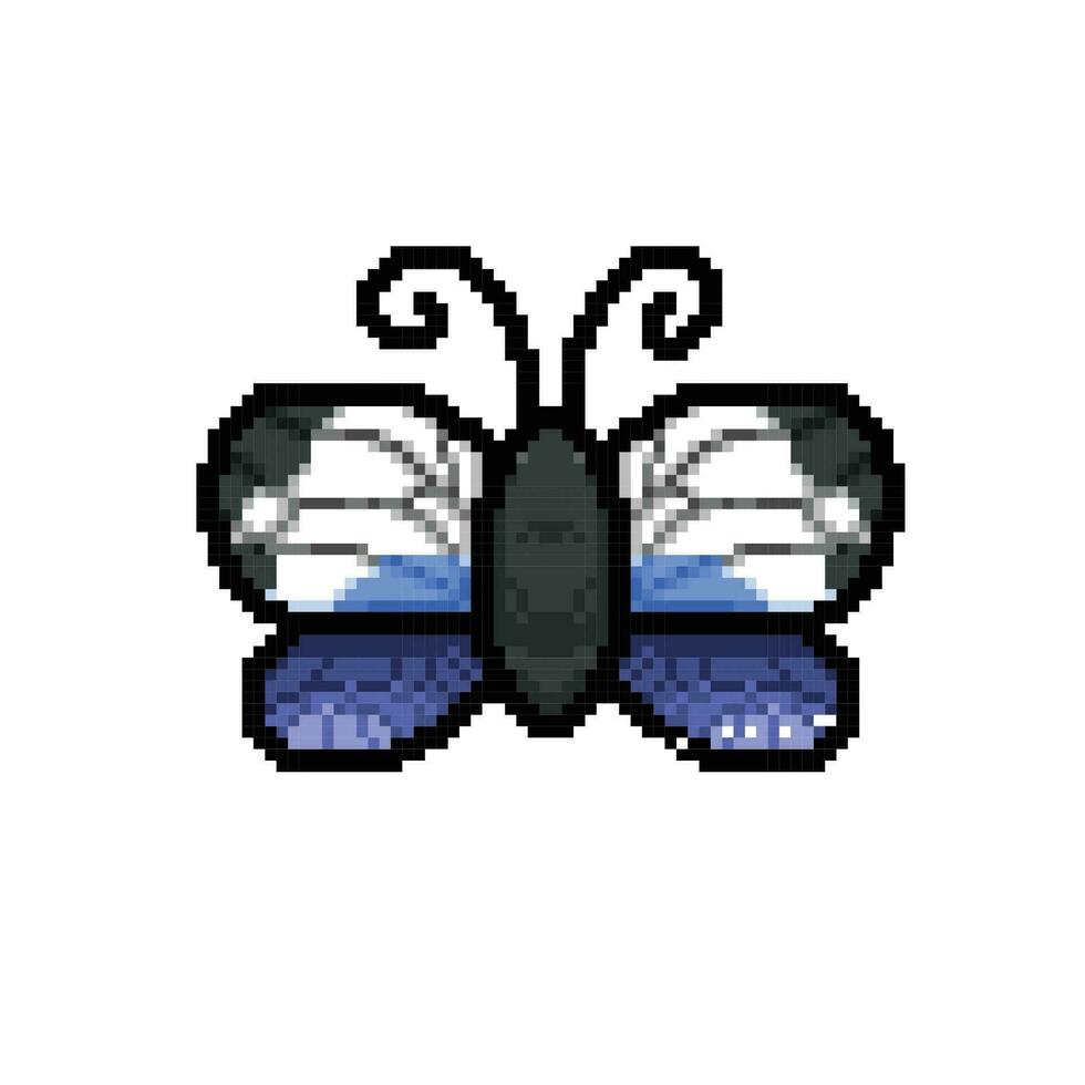 cute butterfly in pixel art style vector