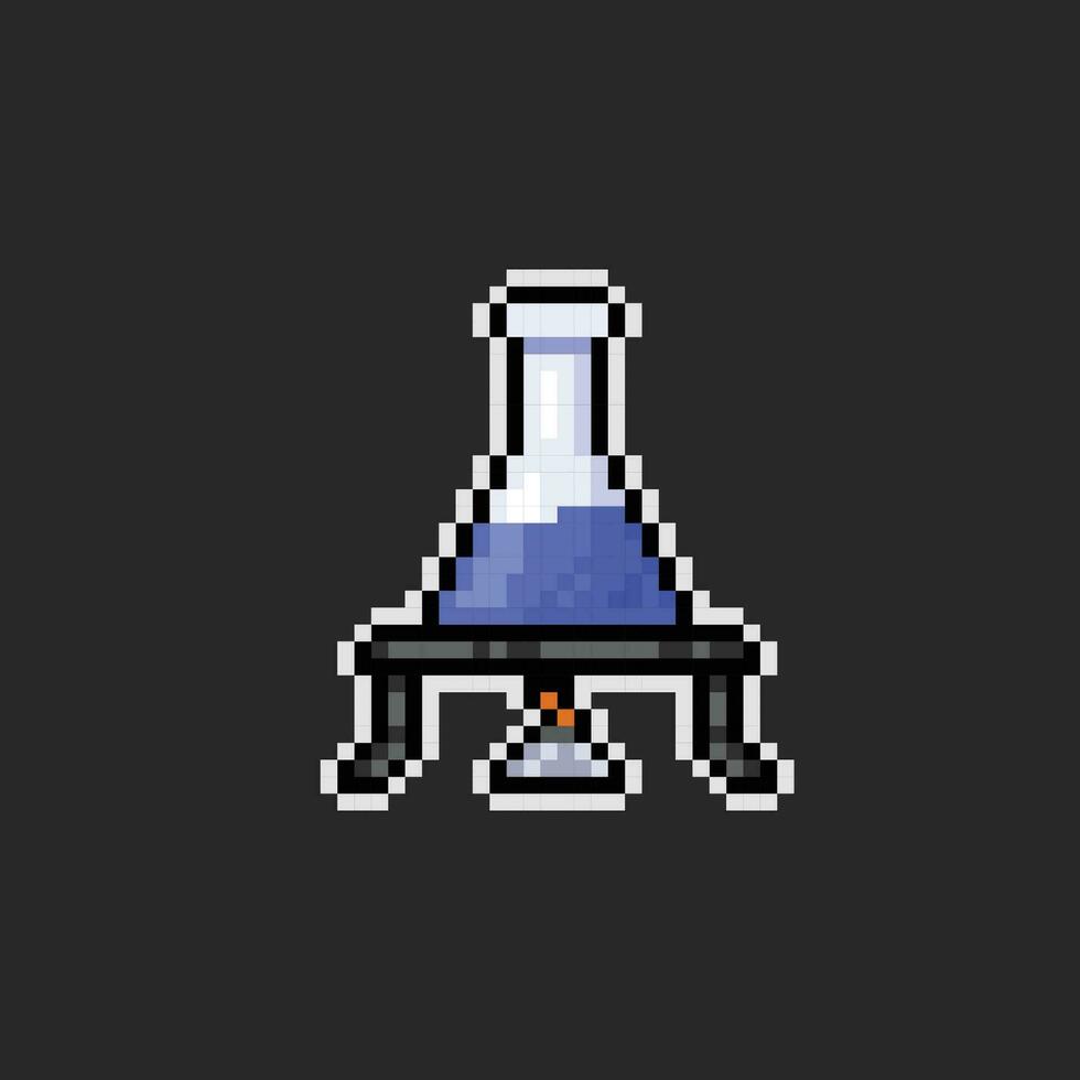 heating tube process in pixel art style vector