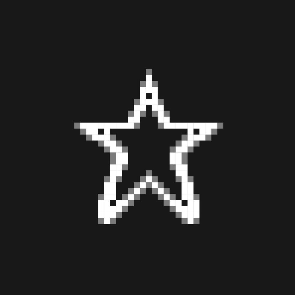 white star sign in pixel art style vector