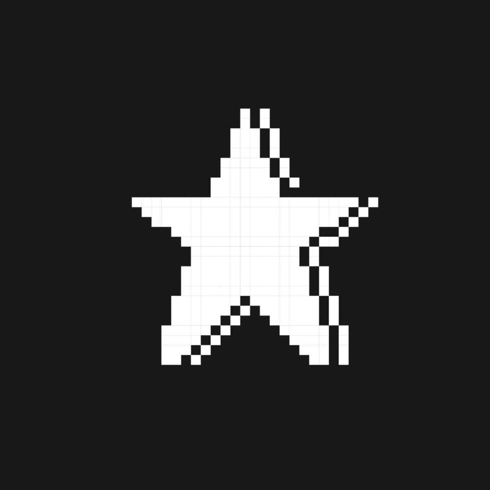 white star sign in pixel art style vector