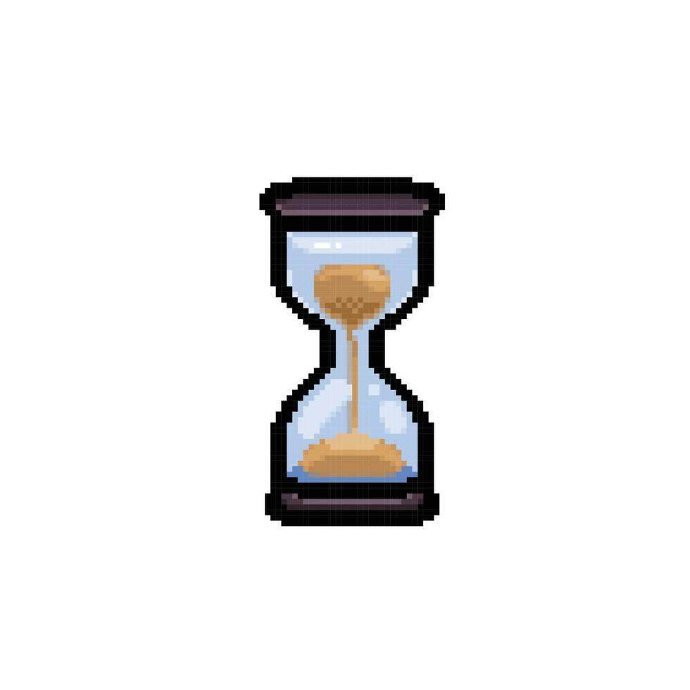 sand clock in pixel art style vector