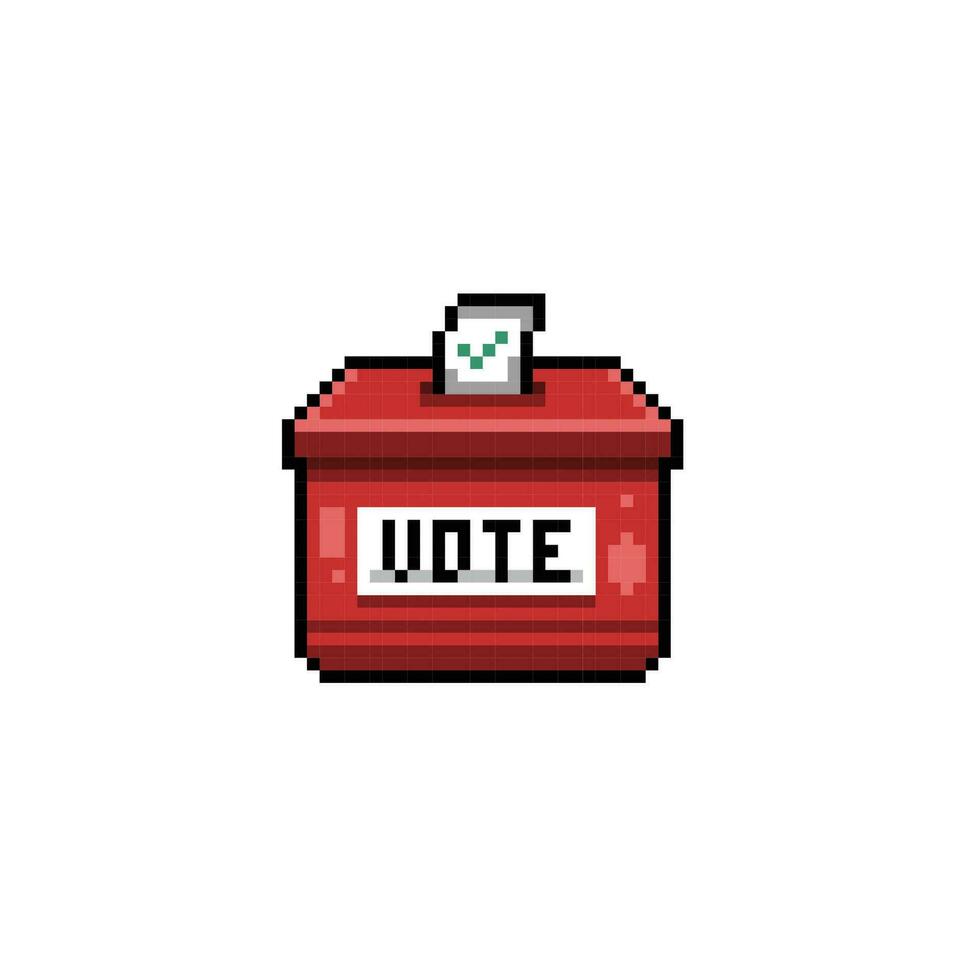 voting red box in pixel art style vector