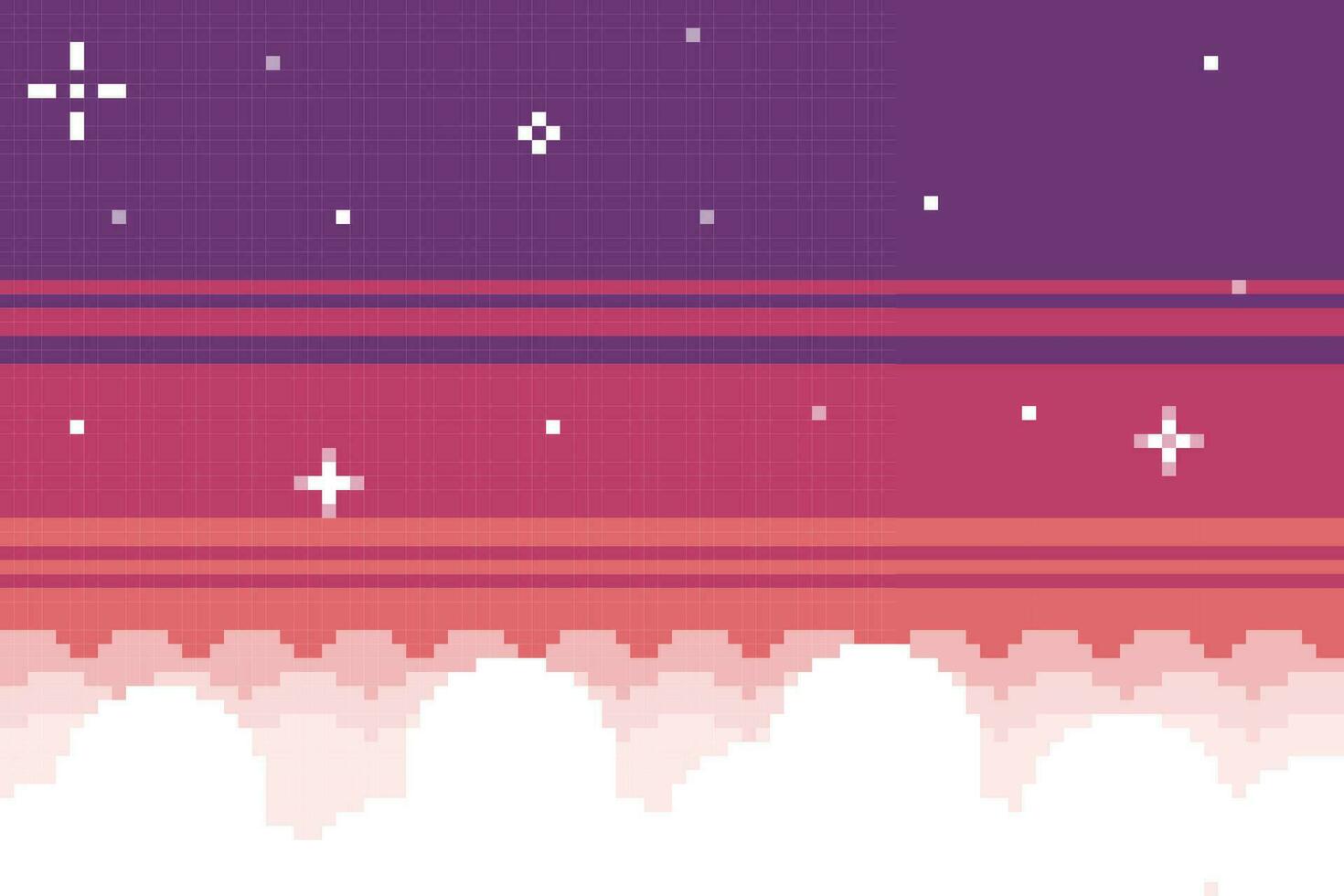 afternoon sky with cloud in pixel art style vector