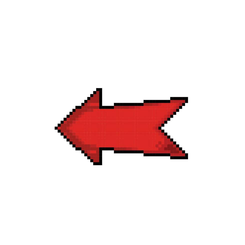 red arrow in pixel art style vector