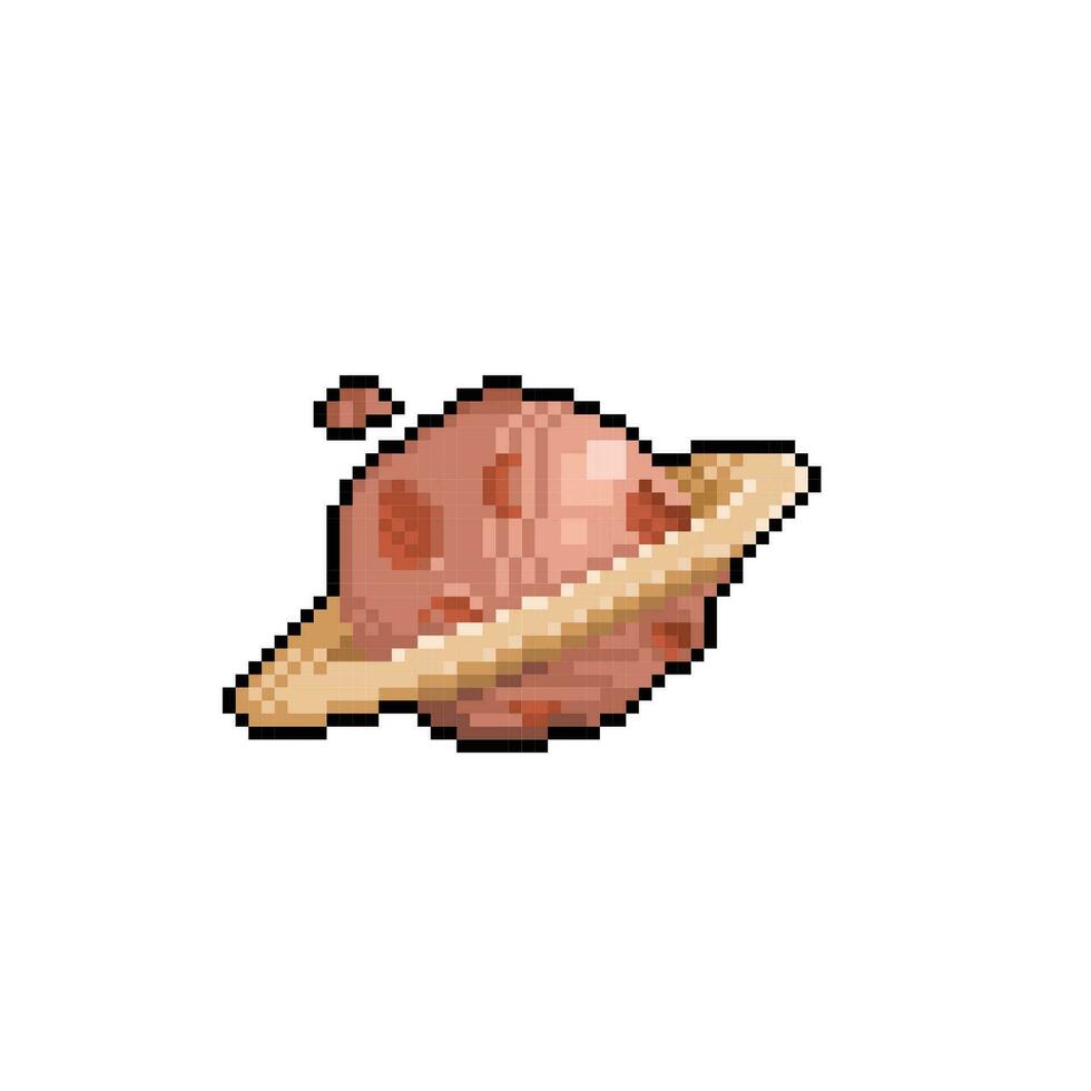 planet in pixel art style vector