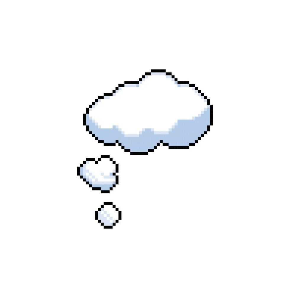 thinking cloud in pixel art style vector