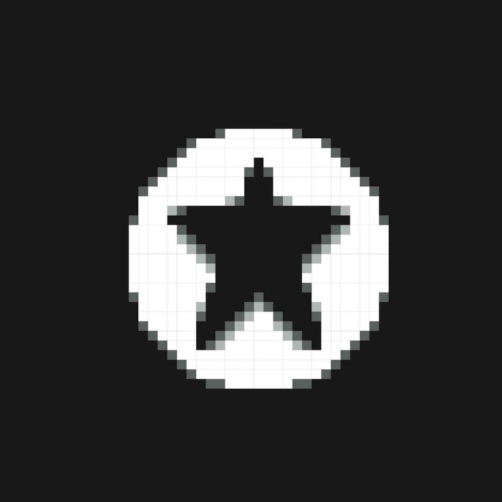 white star sign in pixel art style vector