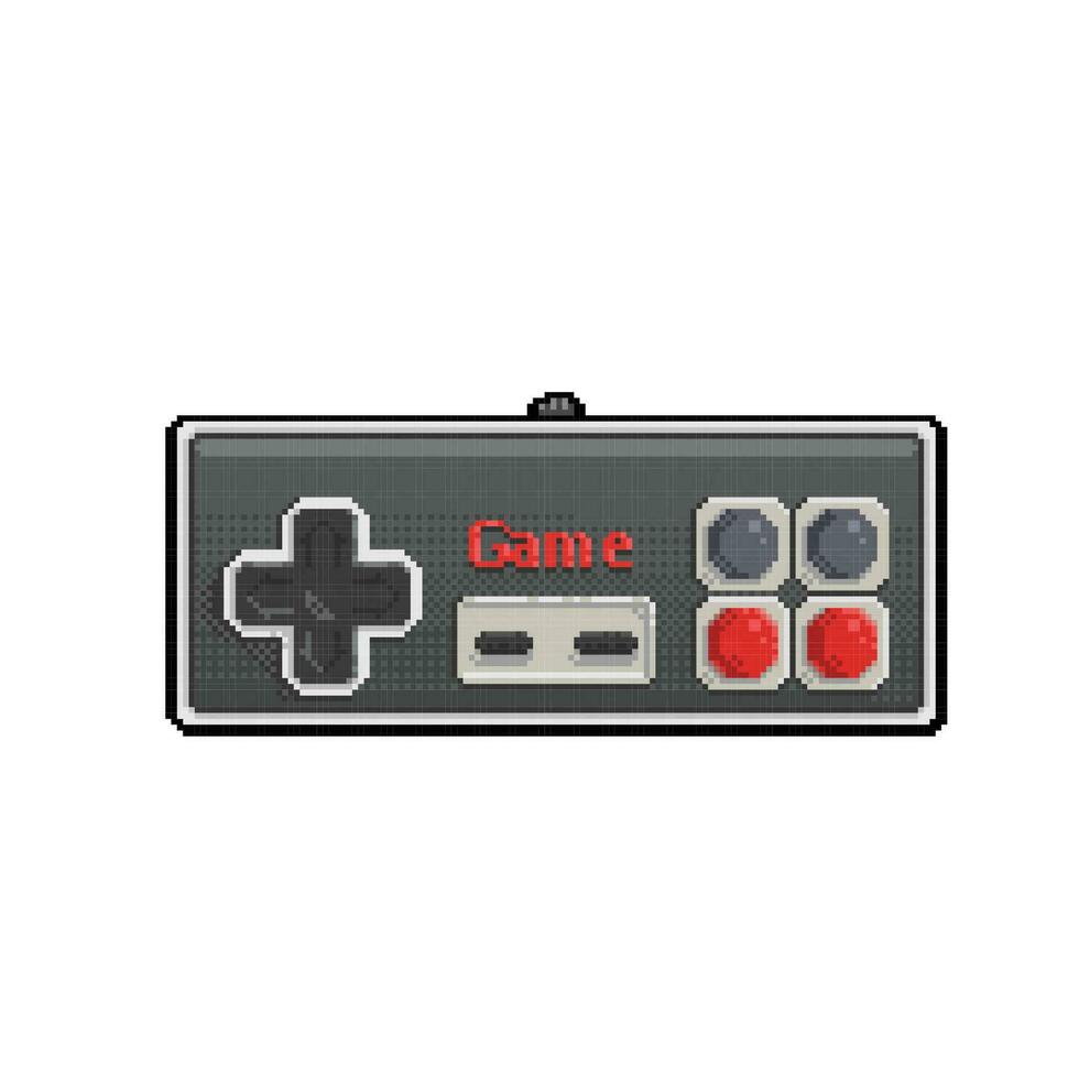 console stick controller in pixel art style vector