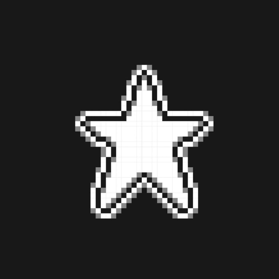 white star in pixel art style vector