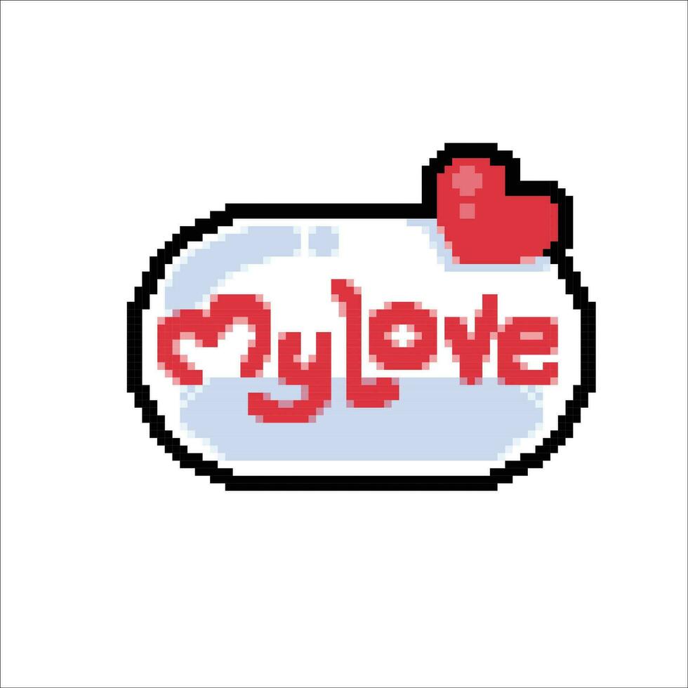 my love text sign in pixel art style vector