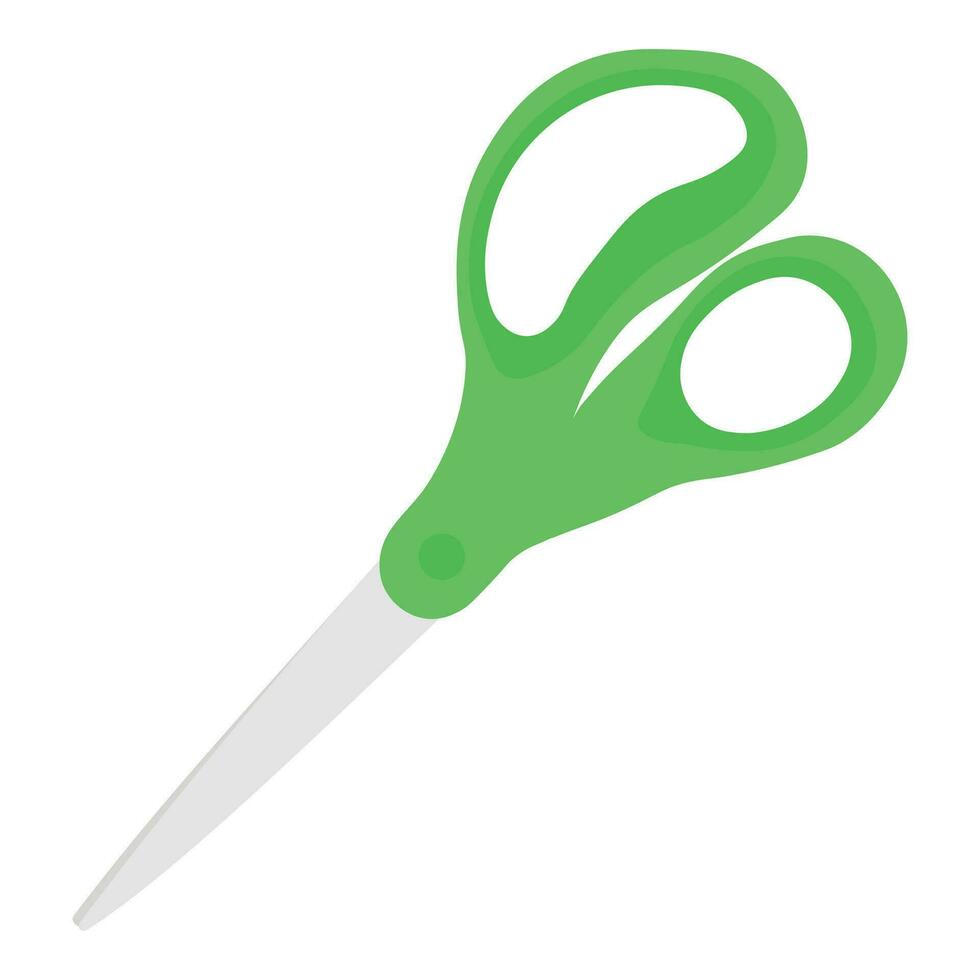 Children's school scissors icon. Vector flat illustration