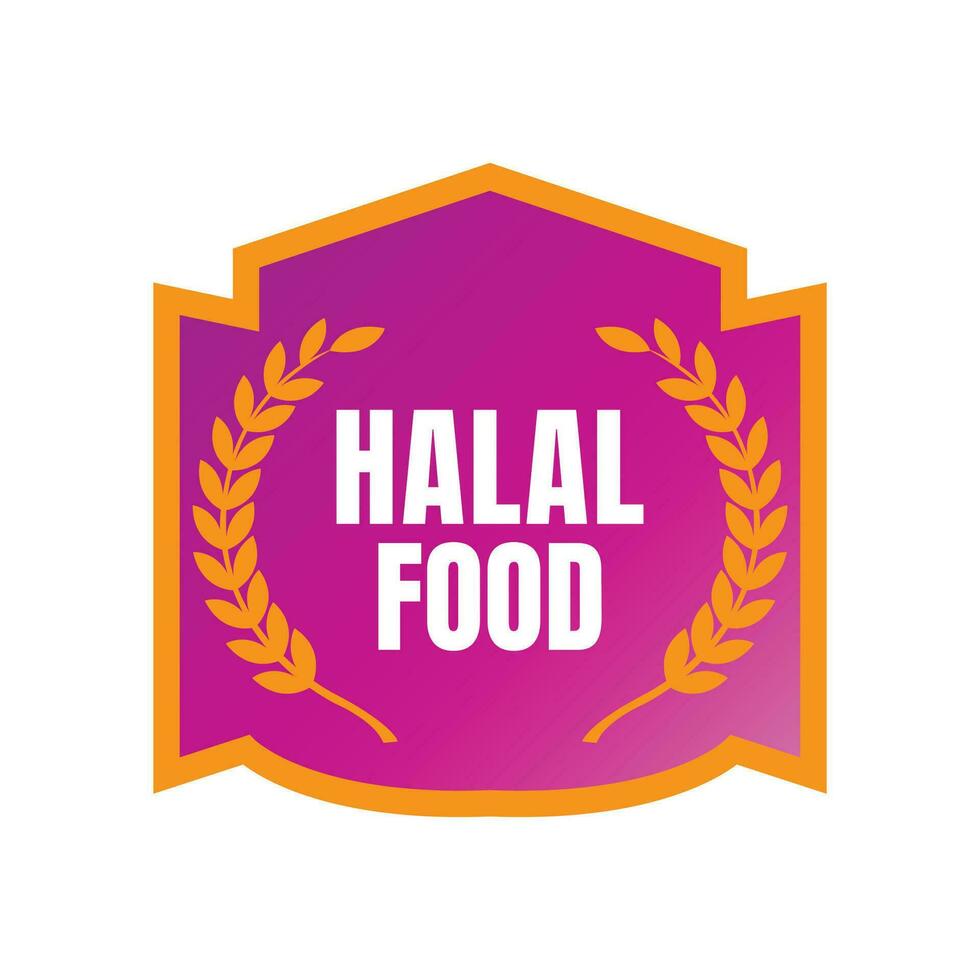 halal comida certificado Insignia estampilla, autorizado halal bebida y comida producto etiqueta, aprobado halal firmar sello vector