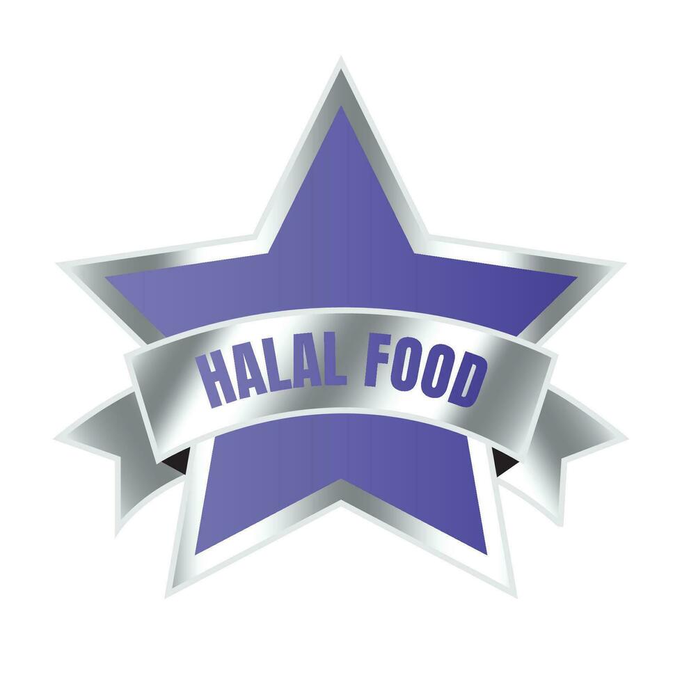 halal comida certificado Insignia estampilla, autorizado halal bebida y comida producto etiqueta, aprobado halal firmar sello vector