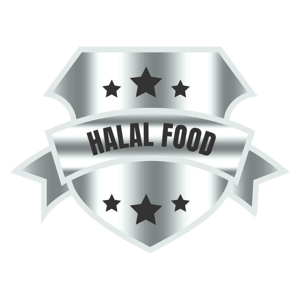 halal comida certificado Insignia estampilla, autorizado halal bebida y comida producto etiqueta, aprobado halal firmar sello vector