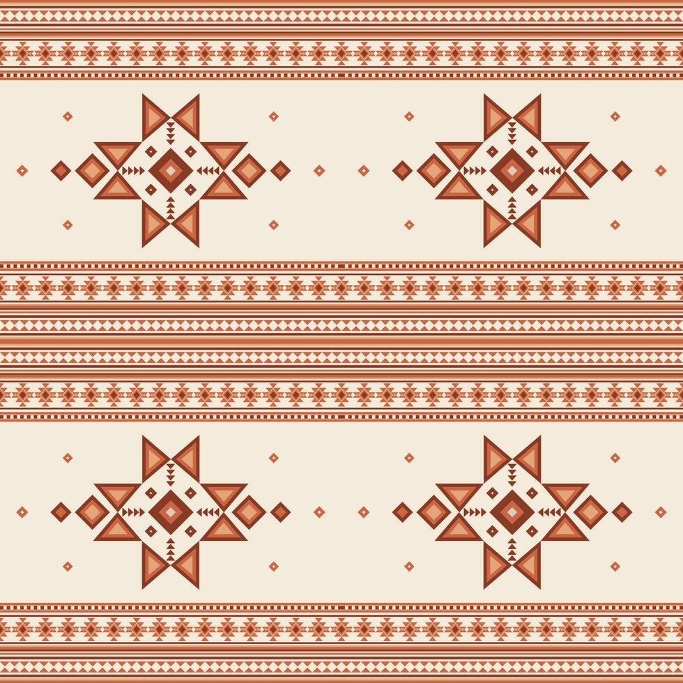 Ethnic Aztec seamless pattern Tribal Navajo patternGeometric ornament Vector illustration in boho style Rug textile print texture