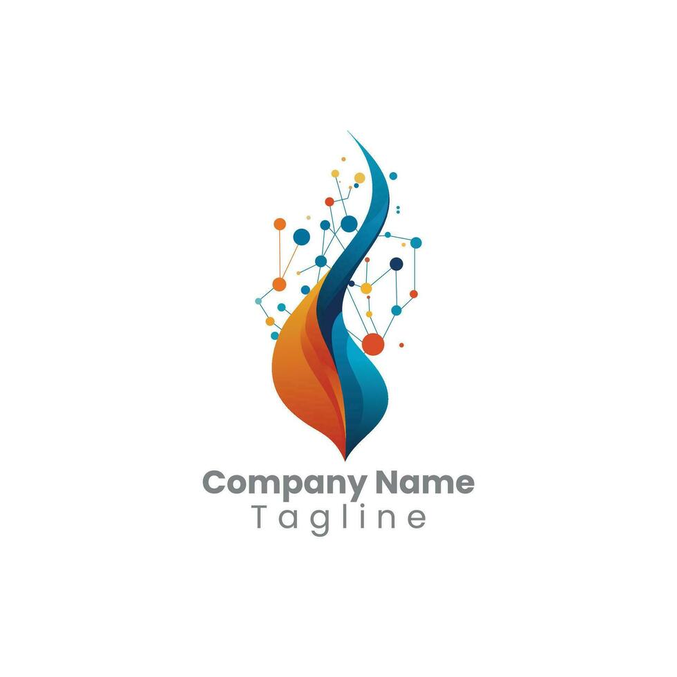 Tech logo With Flame vector