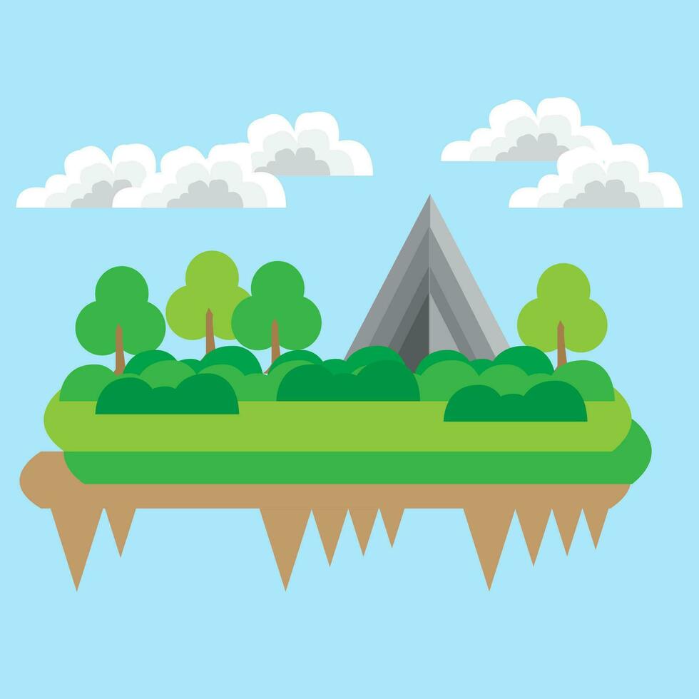 flat design landscape nature illustration vector