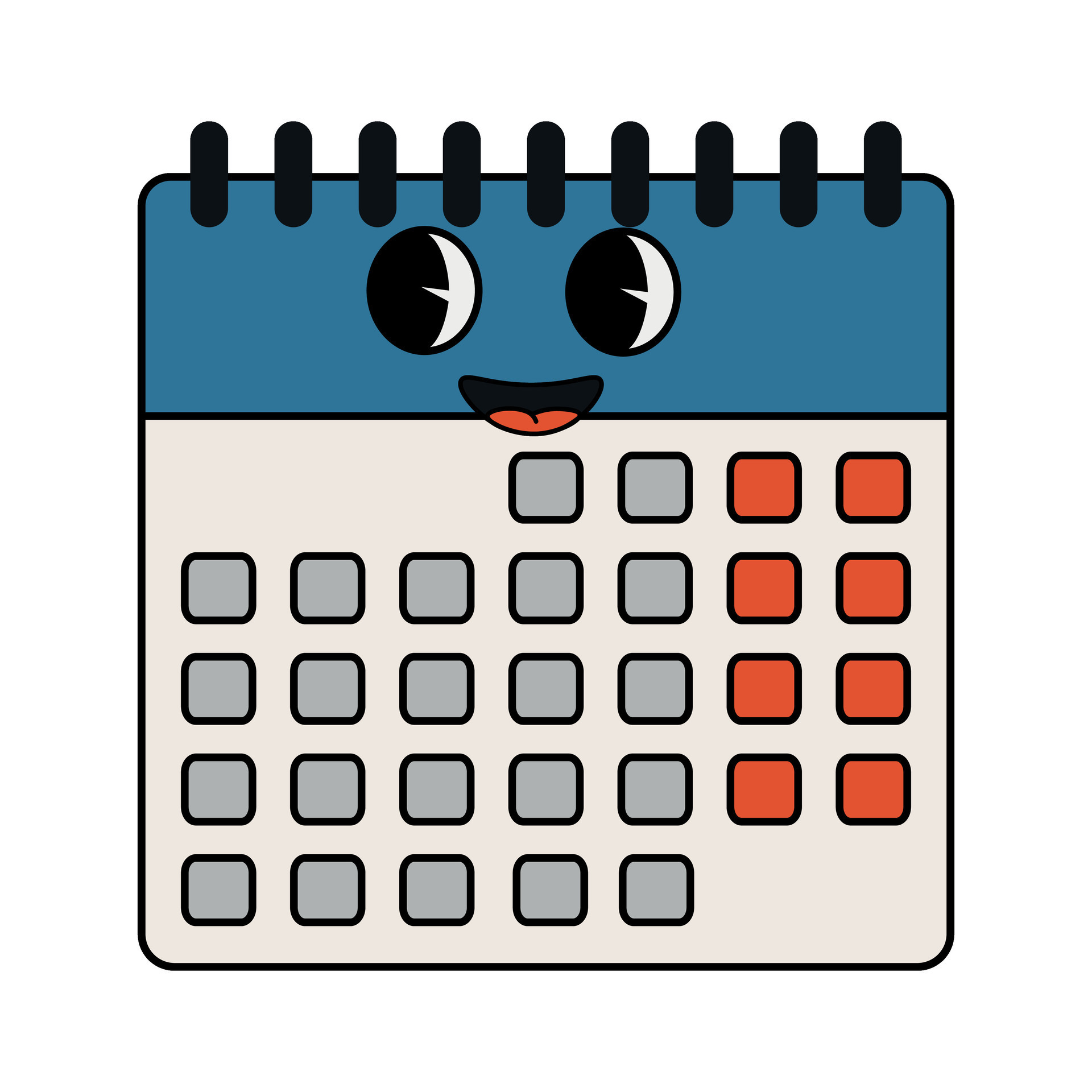 Funny groovy retro clipart calendar 27880303 Vector Art at Vecteezy