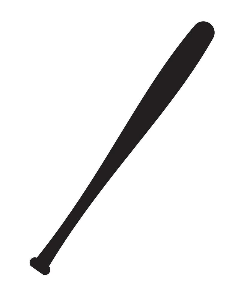 Vector black flat baseball bat silhouette