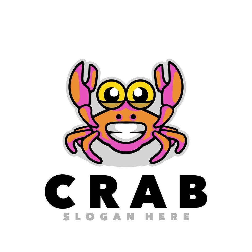 Cute crab logo vector
