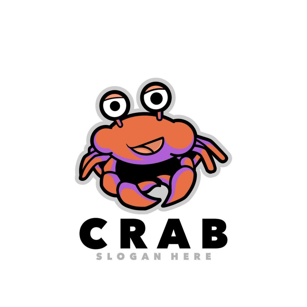 Crab cartoon mascot vector