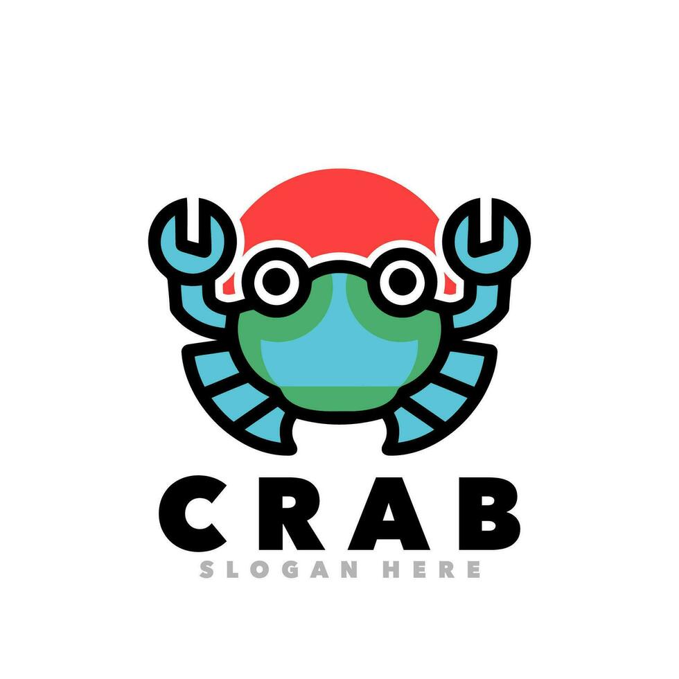 Crab simple design logo vector