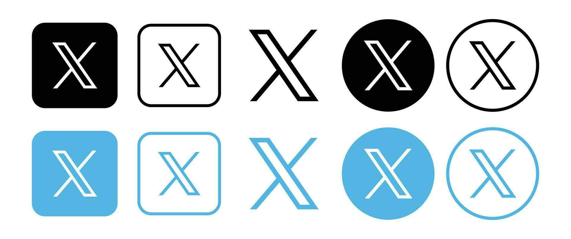 Twitter new logo . Twitter icons. New twitter logo x 2023. Twitter logo. x vector