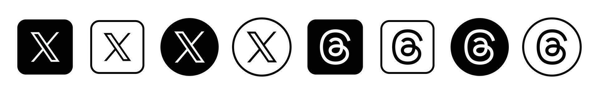 gorjeo y hilos social medios de comunicación logo. gorjeo nuevo logo . nuevo gorjeo logo X 2023. hilos icono. vector