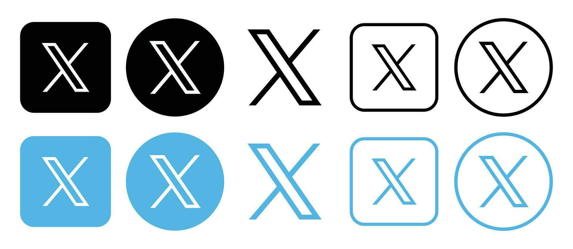 Twitter new logo . Twitter icons. New twitter logo x 2023. Twitter logo. x vector
