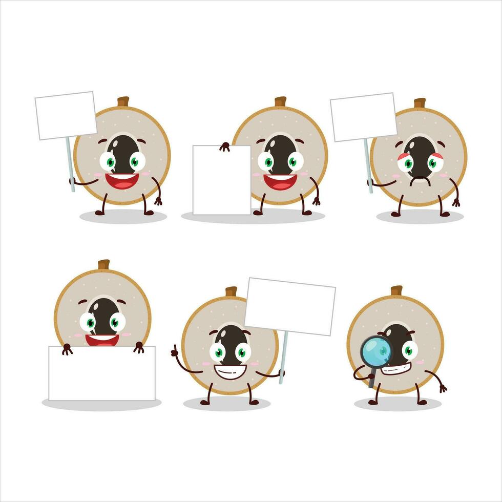 Slice of longan cartoon character bring information board vector