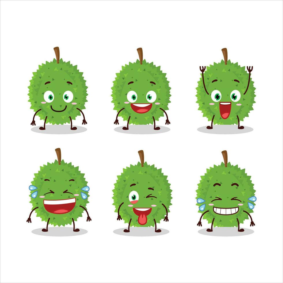 dibujos animados personaje de Durian con sonrisa expresión vector