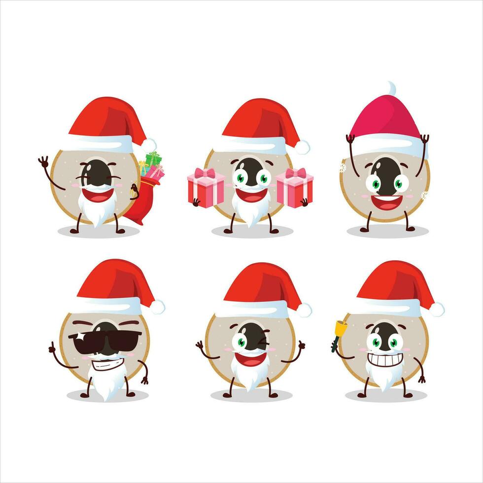 Papa Noel claus emoticones con rebanada de longan dibujos animados personaje vector