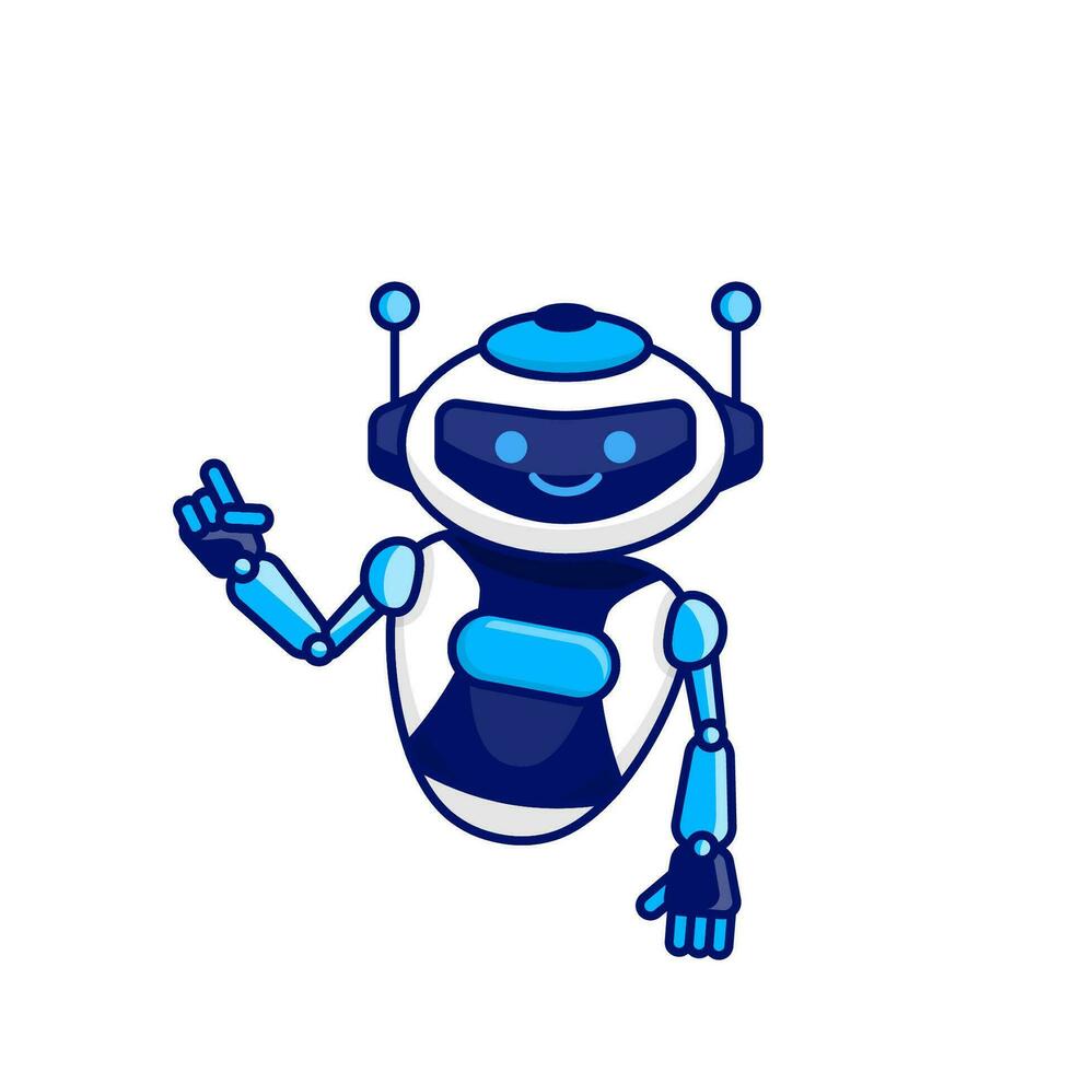 Robot character pose vector illustration. Robot mascot character design