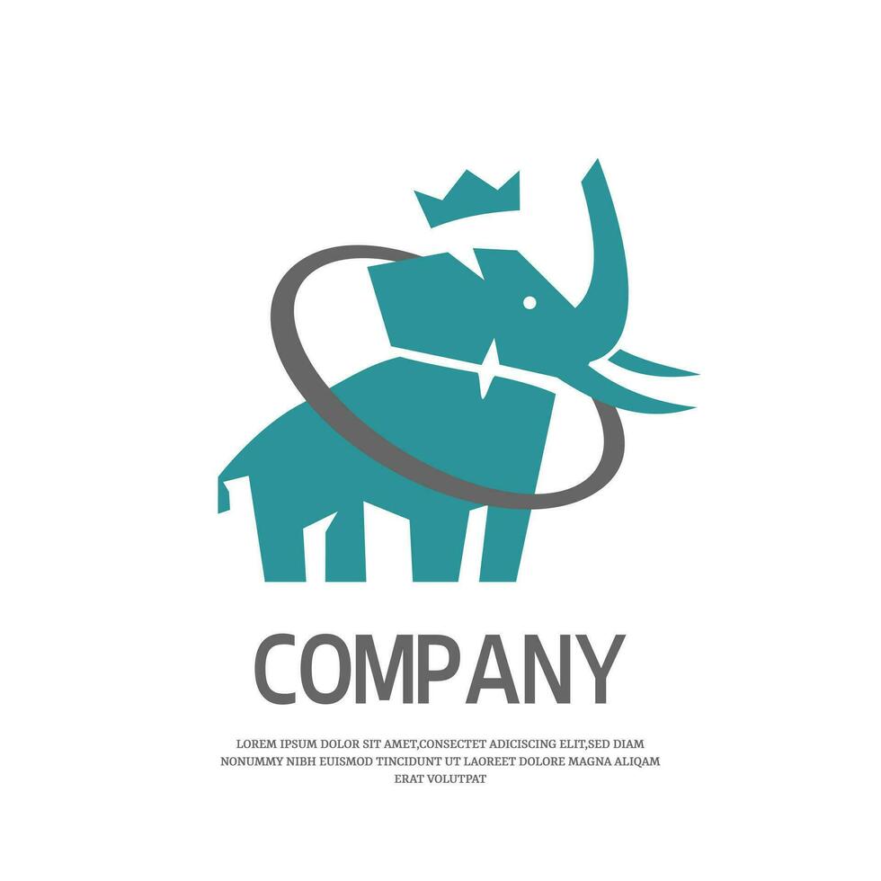 blue elephant simple logo design template vector