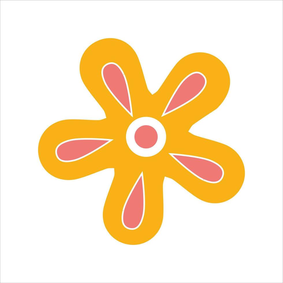 Simple Abstract flowers objects contemporary modern trendy vector Elements illustration.