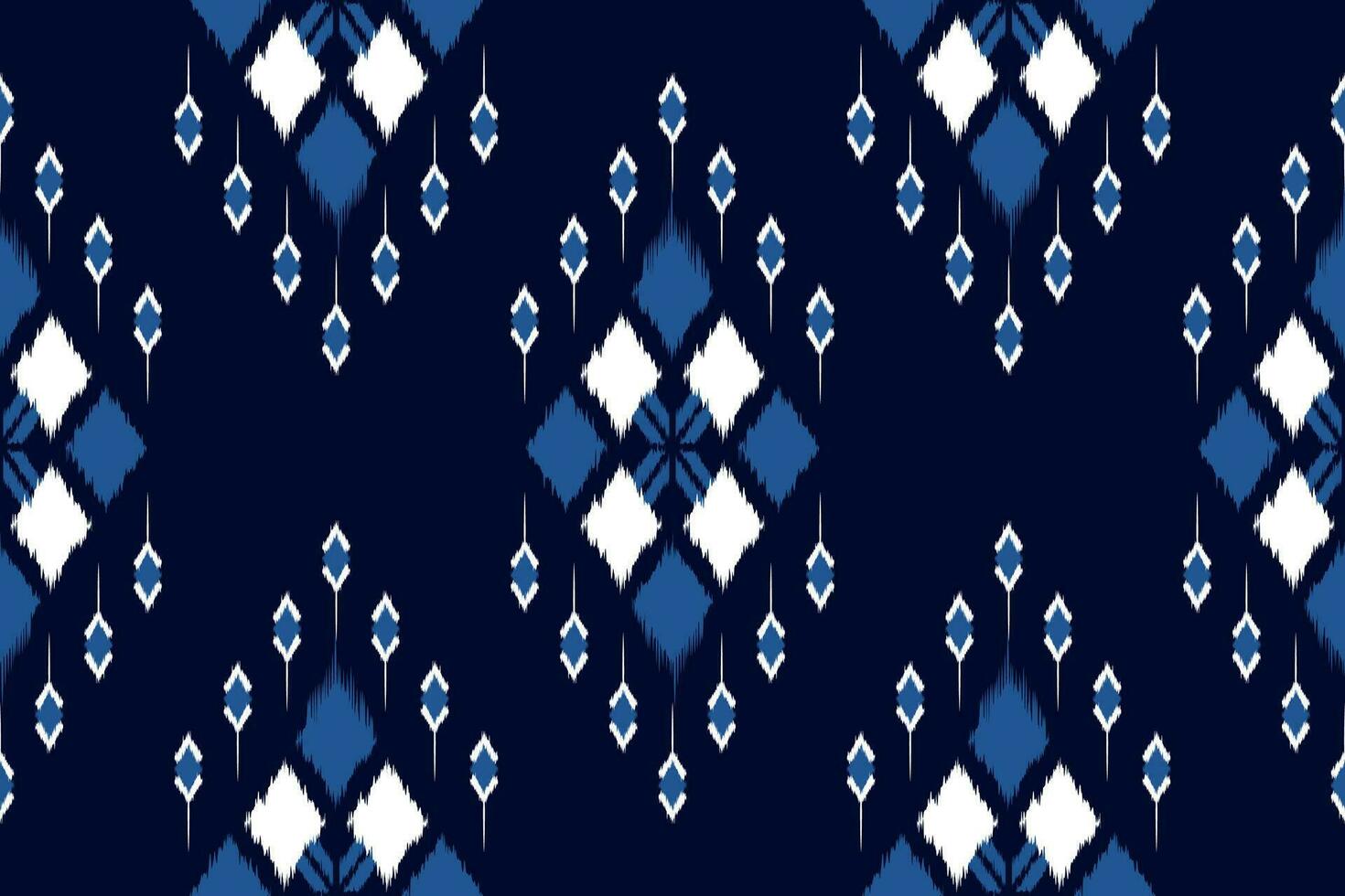 Seamless Kasuri pattern in tribal,folk embroidery. Ethnic abstract ikat art. geometric art ornament print. Design for fabric,clothing,carpet,wallpaper,wrapping,cover,background vector