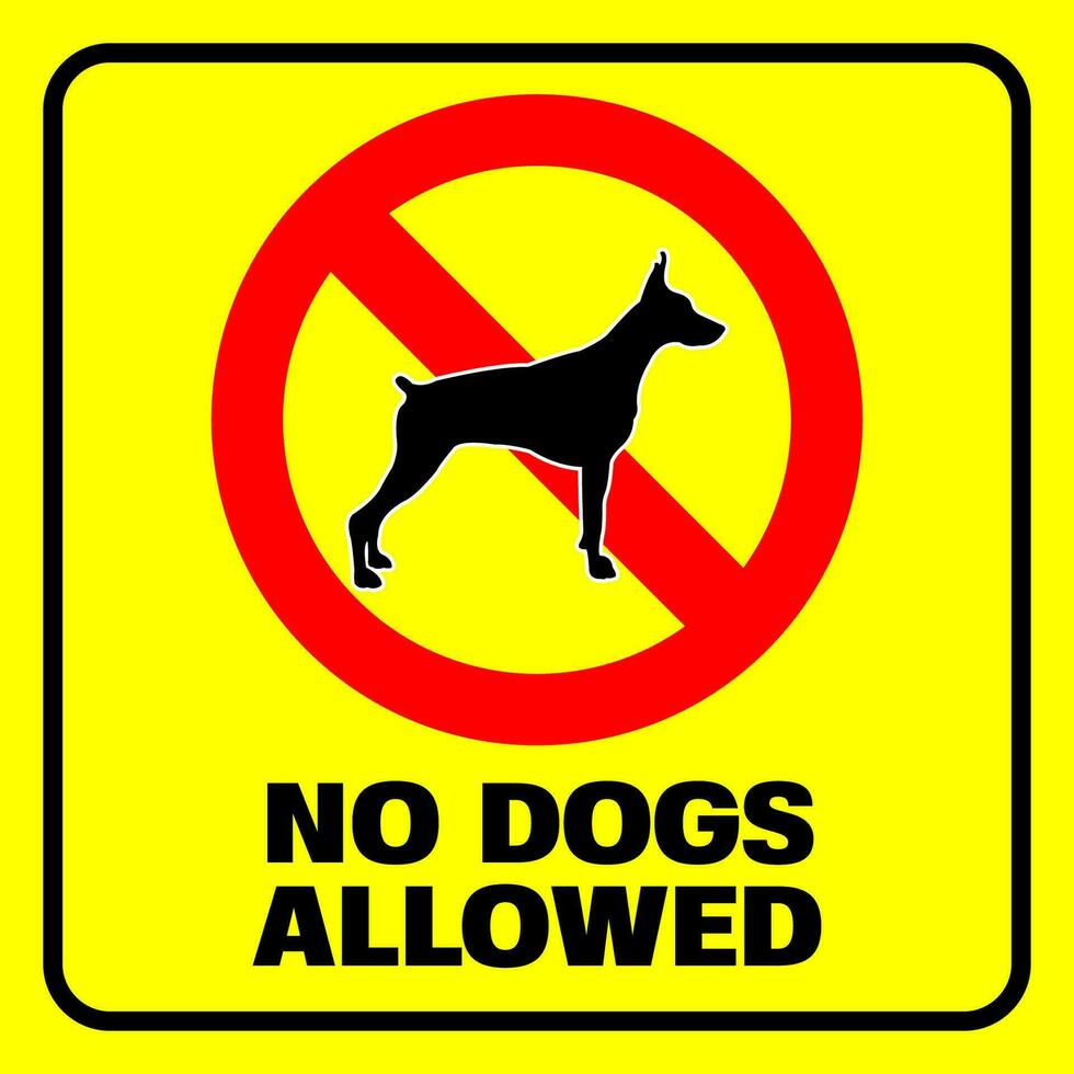 No dogs allowed. Dog prohibition sign, vector illustration.