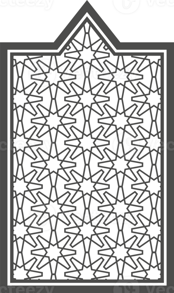 Ramadan window with pattern. Arabic frame of mosque door. Islamic design template. Oriental decoration with ornament. png