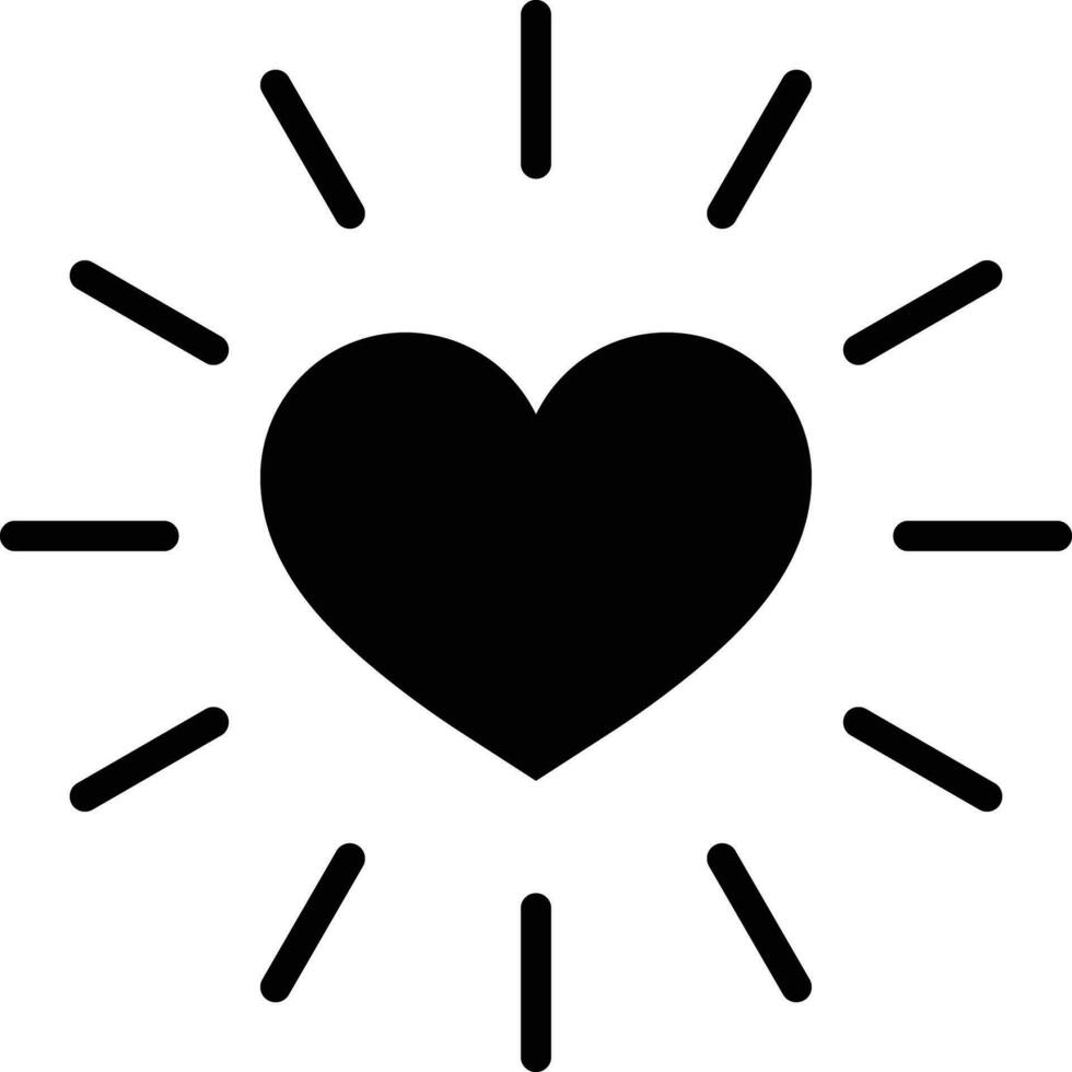 brillante corazón icono vector . corazón con brillar . corazón Brillo Solar icono . amor brillar símbolo