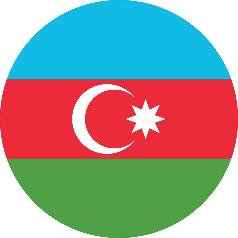 Round Azerbaijan flag icon vector . Azerbaijan flag button