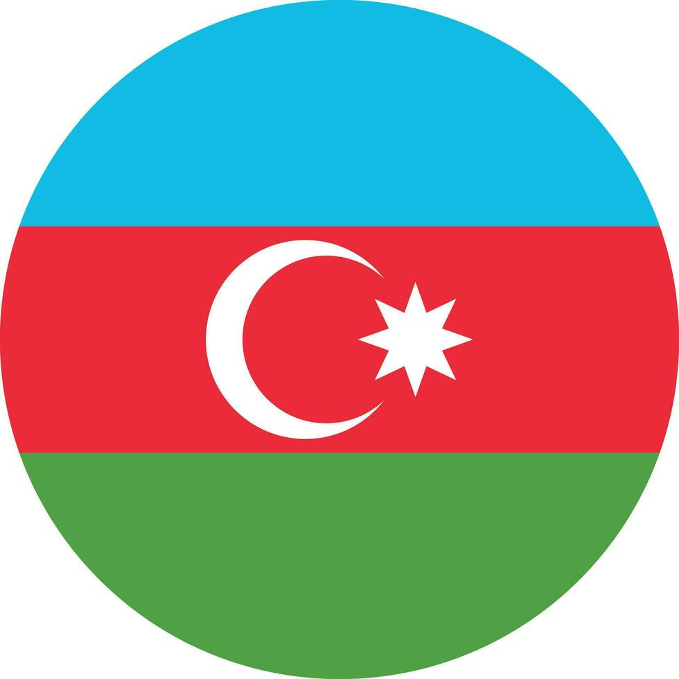 Round Azerbaijan flag icon vector . Azerbaijan flag button