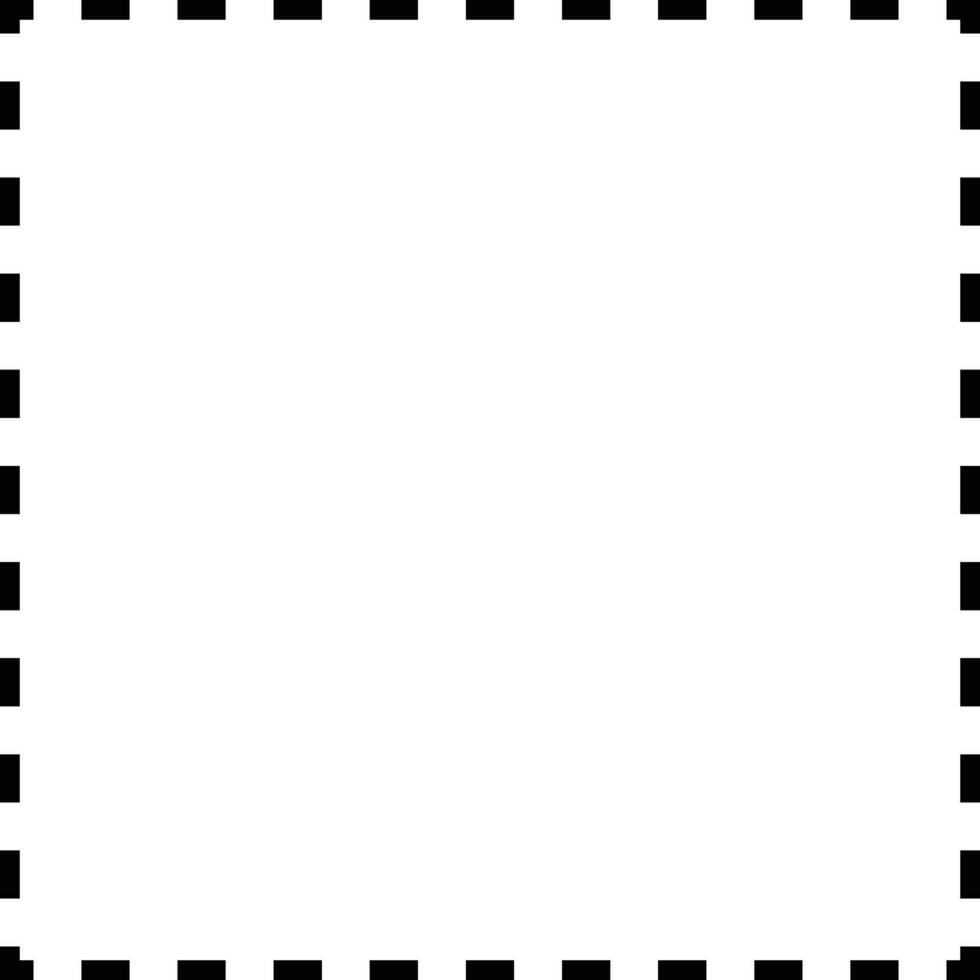 dashed line square frame icon vector isolated on white background