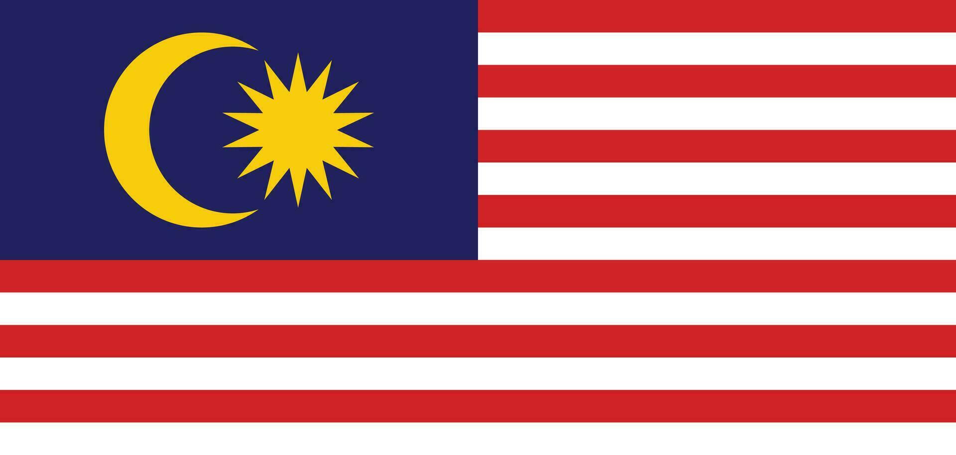 bandera de Malasia . Malasia bandera vector aislado en blanco antecedentes