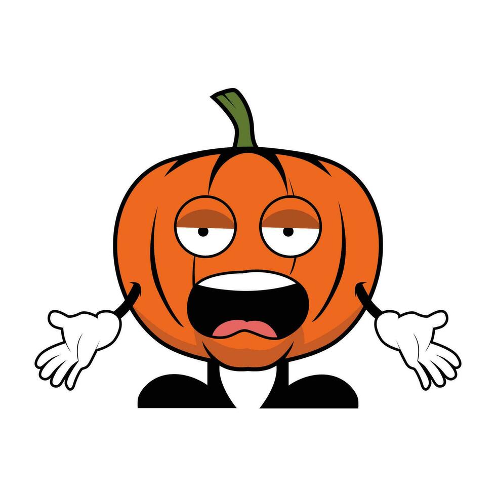 Angry Pumpkin Mascot Cartoon Character vector