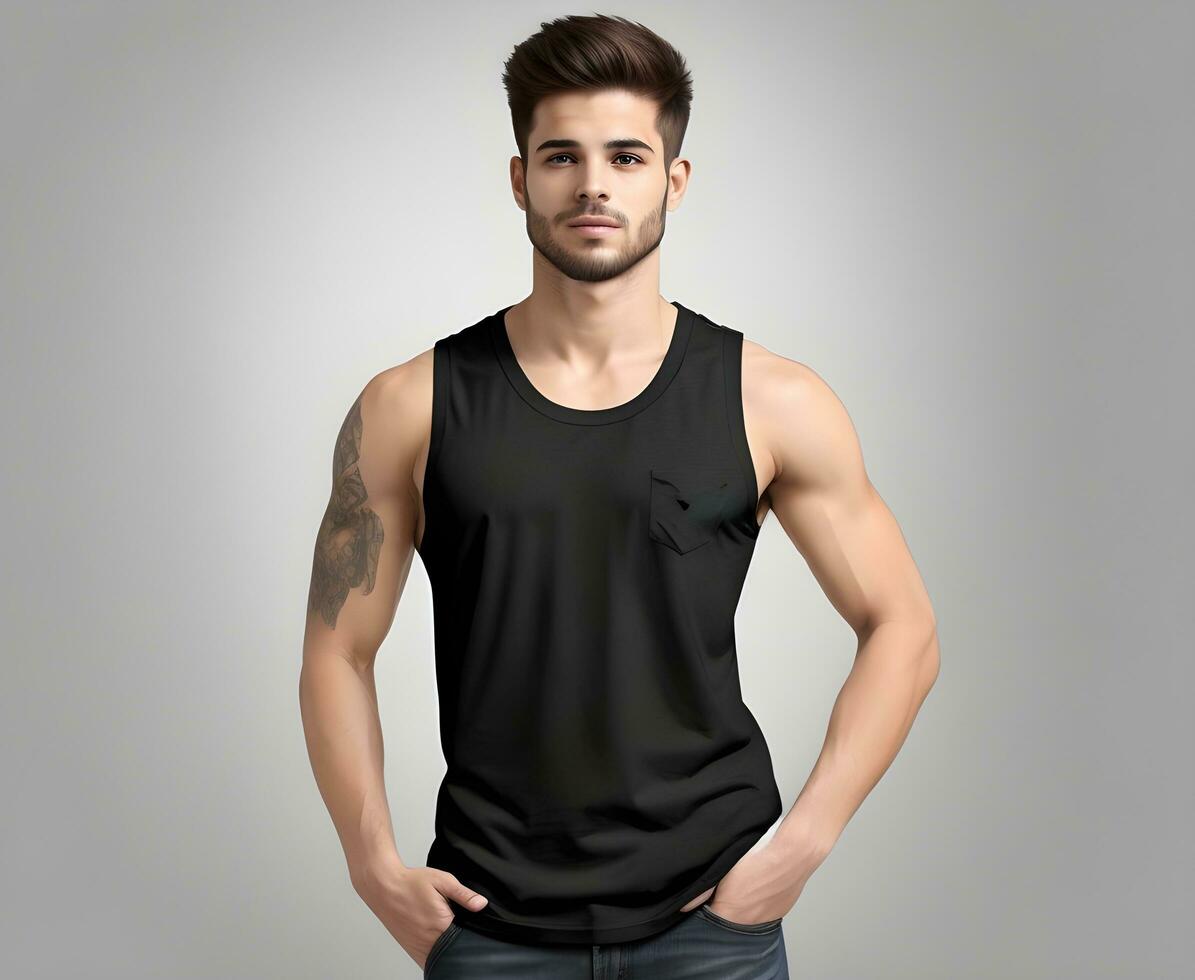Black Tank Top Outfit Men Photos, Download The BEST Free Black